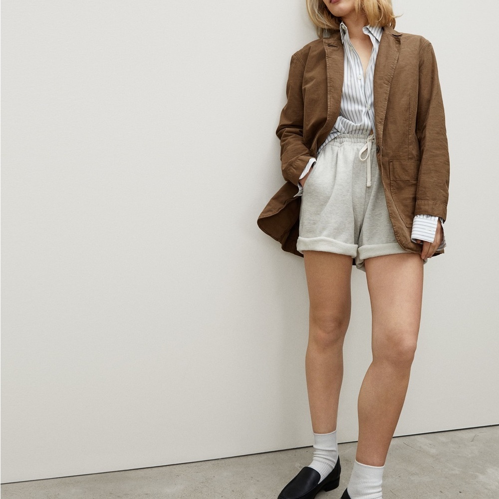 Everlane The Fatigue Blazer Brown Organic Cotton Size Small NWT